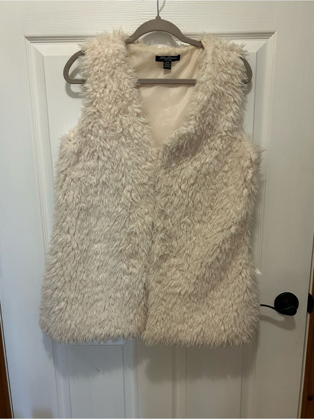 Streetwear Society Plush Shearling Vest in Cream